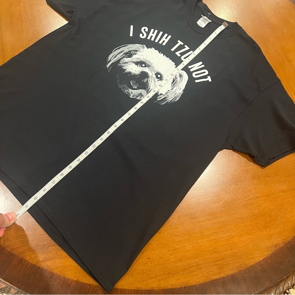 NEW I SHIH TZU NOT Men’s Short-Sleeve Graphic T-Shirt Black XL Gildan Dog - Picture 12 of 13
